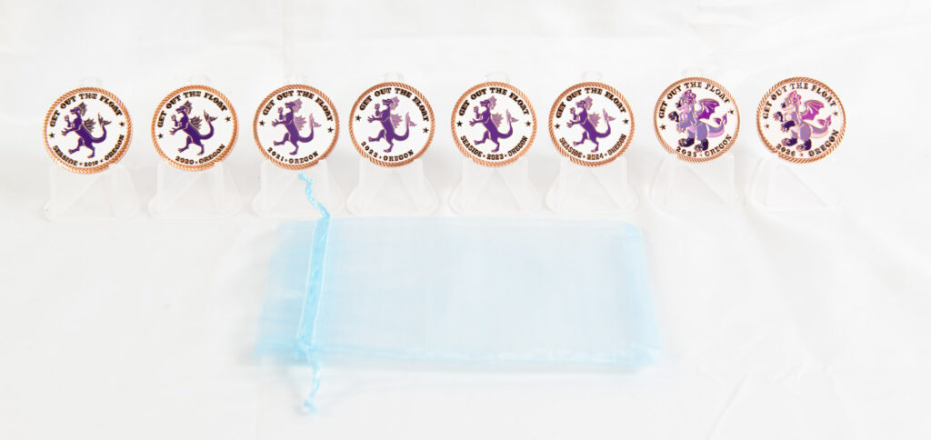 A full set of GOTF collectors coins from 2019 to 2026